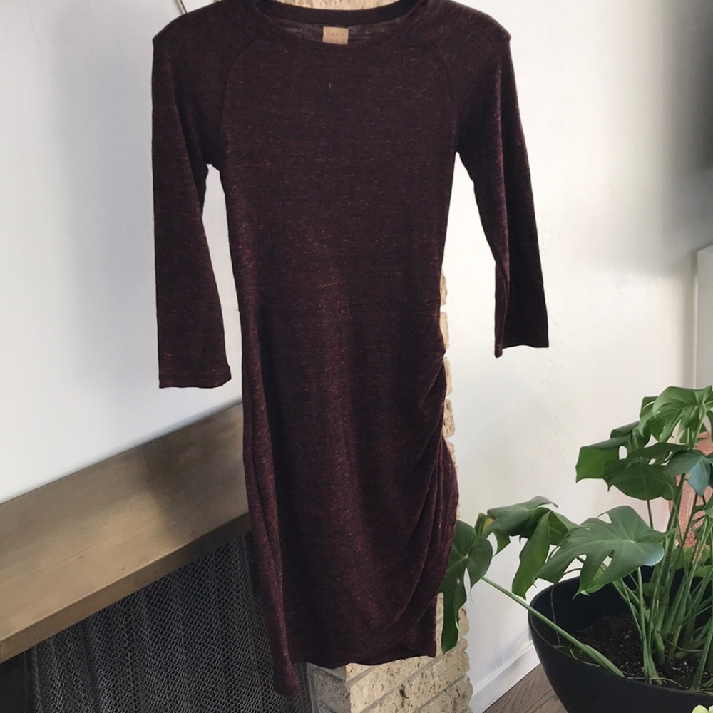 Zara knit sweater dress with side gathering
